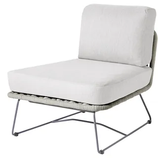 Diamond Garden Lounge Mittelmodul MILOS, Edelstahl Dunkelgrau / Rope Light Grey/ Sunproof (100 % Polypropylen)