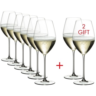 Riedel - Veritas Champagner Weinglas, transparent, 445 ml (6+2 gratis)