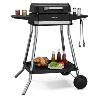 Klarstein Gatsby Elektrogrill 3050 W  Schwarz / Silber-Metallic