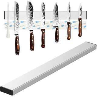 Nutabevr Magnetleiste Messer selbstklebend 40cm, Magnetischer Messerhalter der ohne Bohren montiert werden kann, Magnetleiste Messerblock aus Edelstahl, für alle Arten von Küchenmessern, Obstmessern