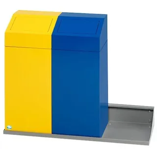 PROREGAL® Mülleimer Wandhalterung für Wertstoffsammler 3-Fach Zubehör Silber silberfarben