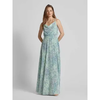 Abendkleid mit floralem Muster, Mint, 32