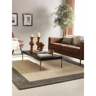 benuta Wollteppich Jamal, rechteckig, Höhe: 6 mm, Wolle, Teppich Wohnzimmer, Schlafzimmer, Esszimmer, Flur, Hygge beige|grau 300 cm x 400 cm x 6 mm