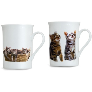 2er Set Katzen Tassen aus Porzellan