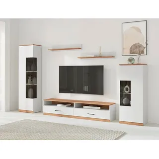 OTTO home Wohnwand Ribe Set-5 St., (Set, 5-St), B/T/H: 240/35/180cm, Böden teilweise versetzbar weiß