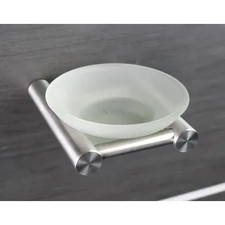 BOURGH Serie Tosca Seifenschale aus gebürstetem Edelstahl - Seifenunterlage mit Wandmontage inkl. Schrauben und Dübel - Seifenhalter für Badezimmer - Bad Zubehör
