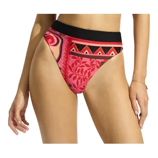 Seafolly Damen Bikinihose Taille, freche Abdeckung, hoher Beinausschnitt Bikini-Unterteile, Atlantis Paradipink, 38 - 38