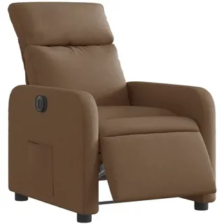 vidaXL Relaxsessel Elektrisch Stoff 89,5 x 95,5 x 0 cm Braun mit Rollen