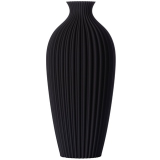 3D Vase Dekovase Saskia L 30cm Nachhaltige Deko Vase Pampasgras Trockenblumen, Bodenvase schwarz