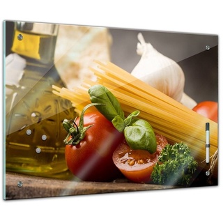 Bilderdepot24 Glasbild, Memoboard - Essen & Trinken - Italienische Pasta bunt 80 cm x 60 cm
