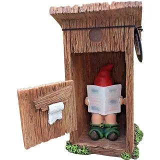 Lustige Zwerge für den Außenbereich, Gartenzwerge, unangemessene, freche Zwergstatue aus Kunstharz, Zeitung lesend in der Toilette, lustige Zwerg-Schreibtischornamente für den Innen- und Außenberei