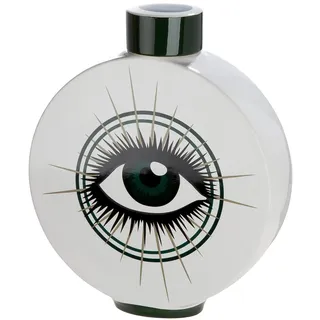 Gilde Deckelvase rund Magic Eye Weiß 34,5 cm