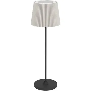 EGLO Tischleuchte LEONERO Tischlampe - Stahl - LED - 3,8W - IP20, Dimmfunktion, Farbsteuerung, USB-Anschluss mit Ladefunktion, mehrere Helligkeitsstufen, LED fest integriert, Neutralweiß, Warmweiß, Akku Tischleuchte, Nachttischlampe, kabellos, H37 x Ø11,5 cm schwarz