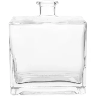HOOTNEE Flache Glasvase zur Aromafreisetzung mit Elegantem Design 350ml Quadratische Wiederbefüllbare Duftflasche Einfache Nachfüllung für Dekorative Wohnaccessoires