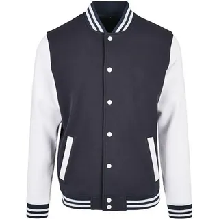Build Your Brand Basic College Jacke Navy / White S