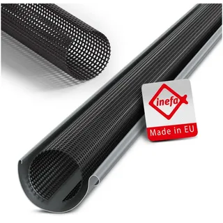 Inefa Laubschutzgitter Dachrinnen Laubschutz PVC 100-125mm 3m Schwarz