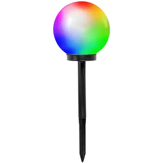 LED-Solar-Steckleuchte, Gartenkugel, 20 cm, mit Dämmerungssensor, RGB, IP44, weiß, SPHERE Kobi