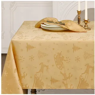 LuxusKollektion Tischdecke Tischdecke Romanstile 140x240 Gold Jacquard (1-tlg) goldfarben