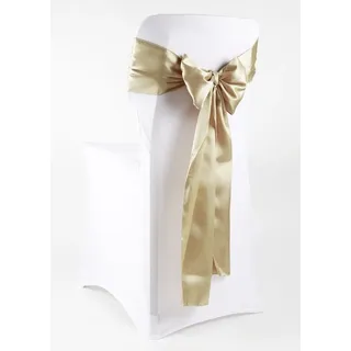 event-kauf Satin Stuhlschleifen/Tischläufer Satinschleifen Stuhlhussen-Schleife Glänzend (Freie Farbwahl) (1, Taupe)