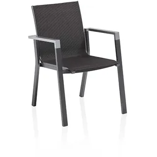 2er Set Kettler Rasmus Stapelsessel Aluminium/Outdoorgewebe - Anthrazit