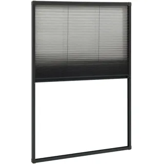 vidaXL Insektenschutz-Plissee für Fenster Aluminium Anthrazit 80x160cm