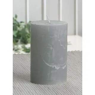 CandleCorner Rustik-Kerzen Stumpenkerze, 8 x 5 cm Ø, Grau, Unparfümiert