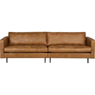 Woood 3-Sitzer Sofa Recycling-Lederfaser-Verbundstoff Cognac