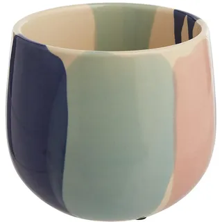 BUTLERS Blumenübertopf ø 13 cm Steingut - Sintra - | Farbe Blau - Schlichte Form - Für Zimmerpflanzen, Sukkulenten & Kakteen - Dekoration für Fensterbank, Beistelltisch & Balkon