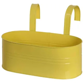 Siena Garden Balkonkasten oval mit Haltern 39 x 16,5 x 14,5 cm gelb oval