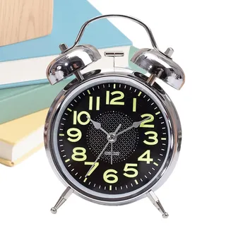 Generisch Mechanische Wecker - Aufziehwecker Mit Leuchtzeigern | Leise Ticker Vintage Design Für Nachttisch, Reise Und Kinderzimmer