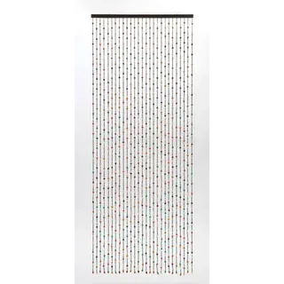 CONACORD Türvorhang Decona Colorful XL Dekovorhang bunt, Ösen, halbtransparent, 90 x 230 cm, Holz - hohe Strangdichte bunt