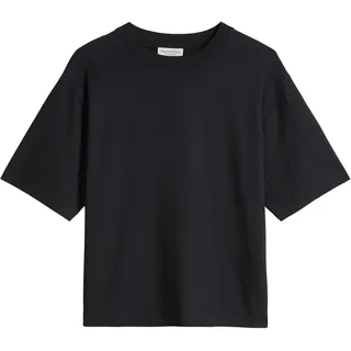 Marc O'Polo Damen T-Shirt, kurzarm - Rundhals, Loose Fit, Baumwolle-Modal-Mix Dunkelblau L