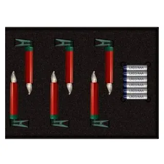 Art-Pol Lumix Superlight Mini Erweiterungsset, 6 LED Kerzen, rot