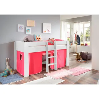 RELITA Hochbett Andi 90 x 200 cm Buche lackiert pink