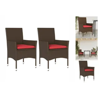 Gartenstühle Mit Kissen 2 Stk. Braun Poly Rattan