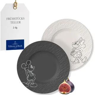 Villeroy & Boch Mickey Mouse Dessertteller 2-teilig schwarz/weiß