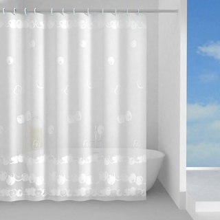 Gedy | Strudel Duschvorhang aus Peva, weißes Finish, Maße: 200 x 120 x 0,1 cm und Gewicht 0,245 kg