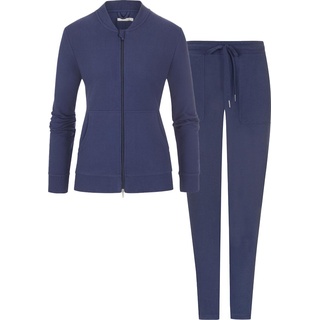 Mey, Damen, Pyjama, Night2Day Schlafanzug - Cardigan mit Hose lang, Blau, (XS)