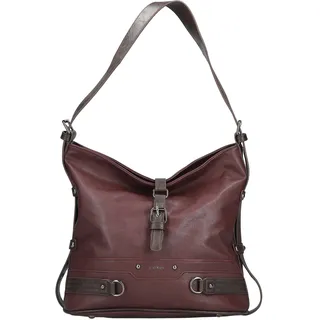 Umhängetasche RIEKER, Damen, Gr. B/H/T: 31cm x 30cm x 15cm, braun (weinrot), Lederimitat, Taschen Umhängetasche, Damen Beuteltasche, Schultertasche, Henkeltasche