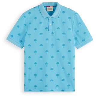 Scotch & Soda Poloshirt Herren Poloshirt - Allover-Print "Mini AOP Polo" blau