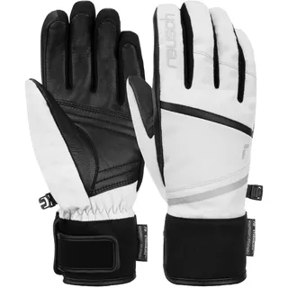 Skihandschuhe REUSCH "Tessa STORMBLOXXTM" Gr. 8,5, schwarz-weiß (weiß, schwarz) Damen Handschuhe Sporthandschuhe aus wasserdichtem und atmungsaktivem Material