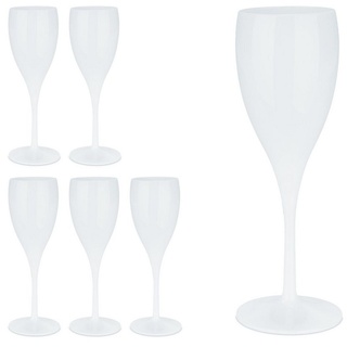 relaxdays Sektglas Sektgläser Kunststoff 6er Set, Kunststoff weiß