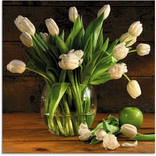 Glasbild ARTLAND "Tulpen in Glasvase", braun (farbe bild(er): braun), B:20cm H:20cm, Bilder, in verschiedenen Größen
