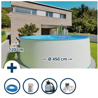 Waterman Stahlwandpool Set rund 450 x 120 cm inkl. Sandfilteranlage