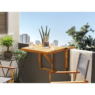 Balkonhängetisch Akazienholz höhenverstellbar 60 x 40 cm hellbraun UDINE