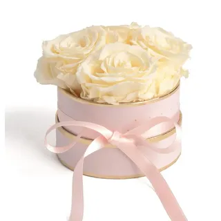 ROSEMARIE SCHULZ Heidelberg Rosenbox rund 4 ewige Rosen Ø ca. 10 cm Weiß