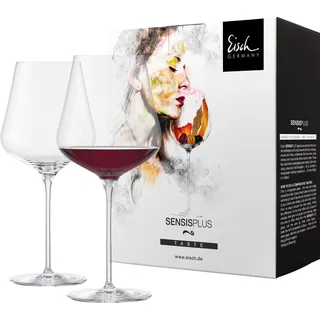 EISCH Burgunder Rotweingläser Sky Sensisplus (2 Stück), Weingläser für Rotwein, spülmaschinenfeste Kristallgläser, Made in Germany (Art.-Nr. 180062)