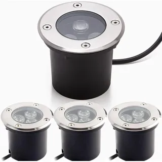 Einbaustrahler Für Den Außenbereich, 4er-pack, Led-einbaustrahler Für Den Außenbereich, 3 W, Ip67, Einbaustrahler Für Die Terrasse Im Freien, 280 Lumen, Wegbeleuchtung Für Garten, Balkon, Weg, 3000 K,