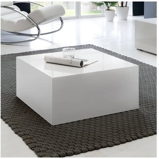 möbelando Couchtisch Couchtisch MONOBLOC 60 x 60 x 30 cm Hochglanz MDF, Couchtisch MONOBLOC 60 x 60 x 30 cm Hochglanz MDF Weiß lackiert, Design Wohnzimmertisch Cube quadratisch, Lounge Beistelltisch Würfel Form
