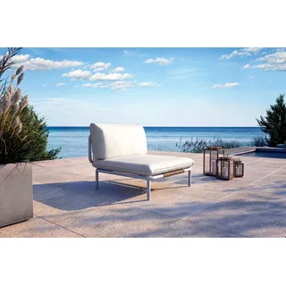 OUTFLEXX Visby Loungesofa Mittelteil, creme/weiß, Alu/Stahl, inkl. Kissen, elektrophoretisch beschichtet